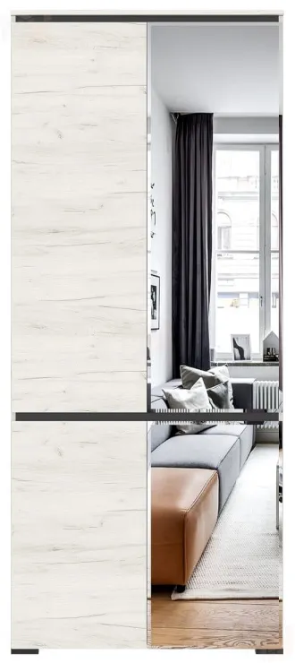 Шкаф ГРЕТТА 2С2ЗР  Дуб Крафт белый