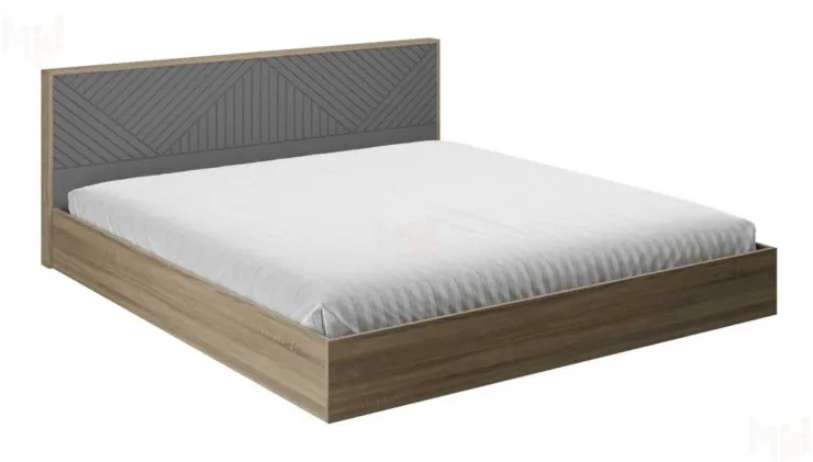 Кровать Копенгаген 1,6 (с настилом) (дуб самдал/серый графит)