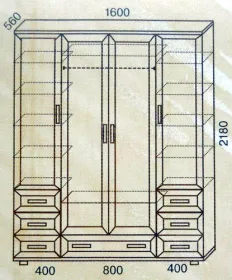 Шкаф 4-х створчатый № 157