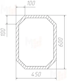 Зеркало Домино Грани 02 450*600 матовый