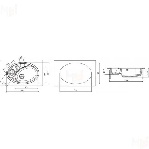 Мойка Florentina СЕЛЕНА 780