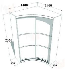 Радиусный шкаф купе Риксос