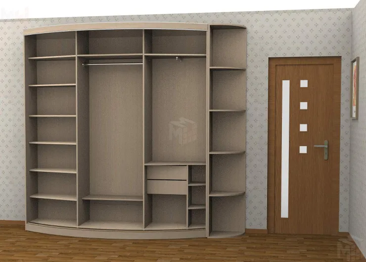 Шкаф-купе с радиусными дверями Радион Line