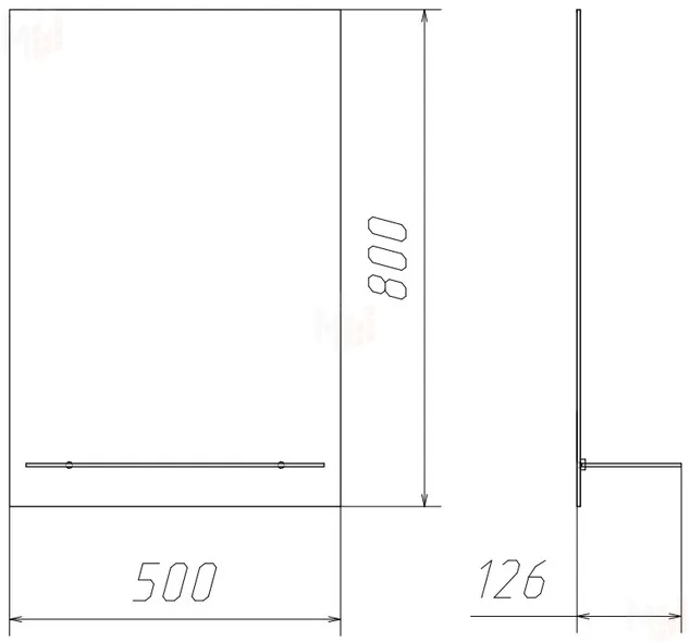 Зеркало Домино Классика 01 500*800 с полкой