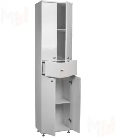 Пенал напольный Домино 50 Волна с верхним ящиком В1 Айсберг