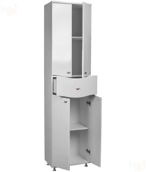 Пенал напольный Домино 50 Волна с верхним ящиком В1 Айсберг