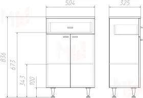 Комод Домино 50 Классик с верхним ящиком В1 Айсберг
