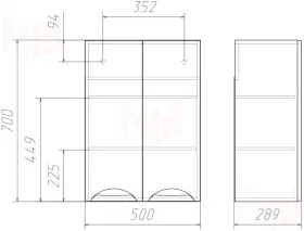 Шкаф модульный Домино Грация 20 левый/правый