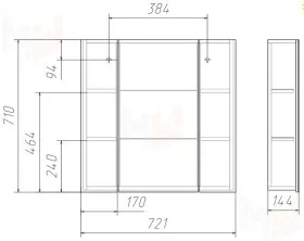 Шкаф-зеркало Идеал Оскар 70 Нова
