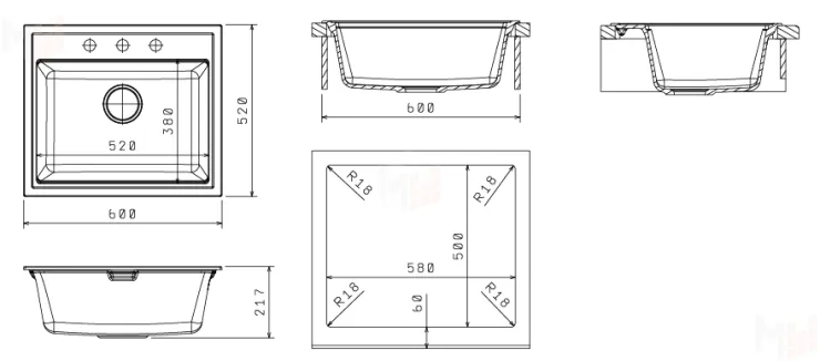 Мойка Липси 600