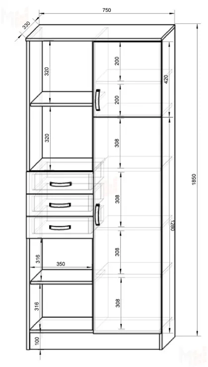 Стеллаж Фанки Кидз 13/9СВ
