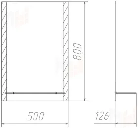 Зеркало Домино Классика 01 500*800 с полкой матовый