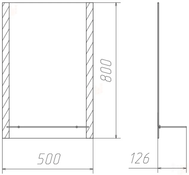 Зеркало Домино Классика 01 500*800 с полкой матовый