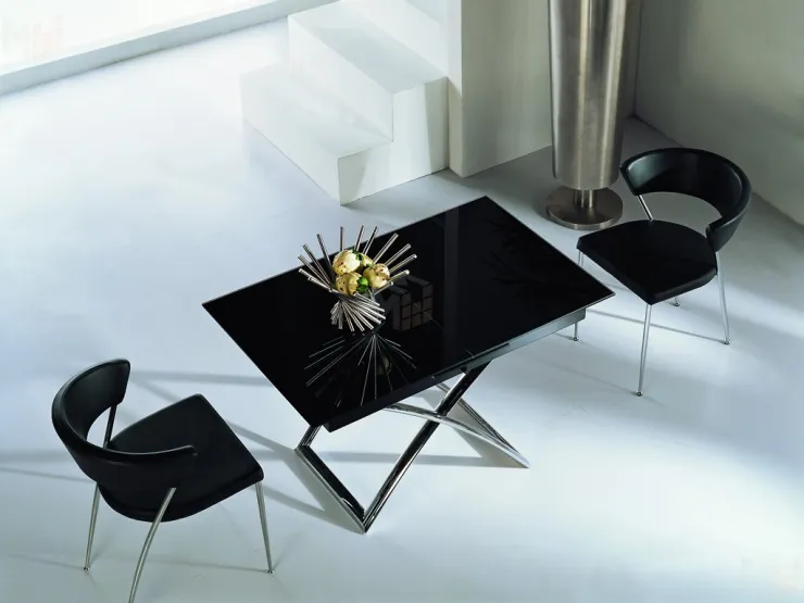 Стол трансформер B2275 (черное стекло)