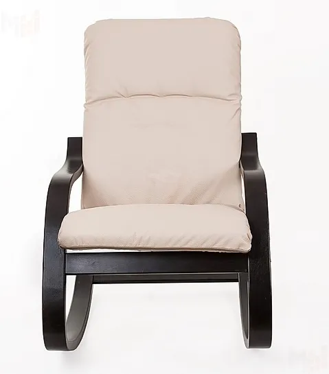 Кресло-качалка Эйр, венге/экокожа бежевая