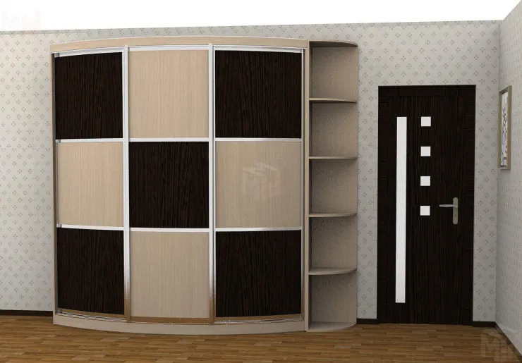 Шкаф-купе с радиусными дверями Радион Line