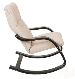 Кресло-качалка Эйр, венге/экокожа бежевая
