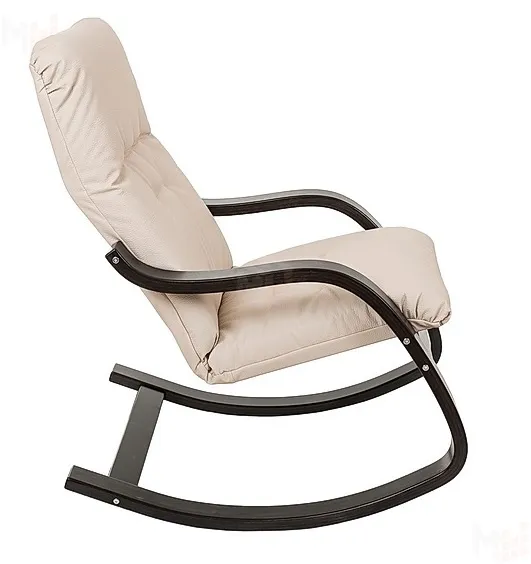 Кресло-качалка Эйр, венге/экокожа бежевая