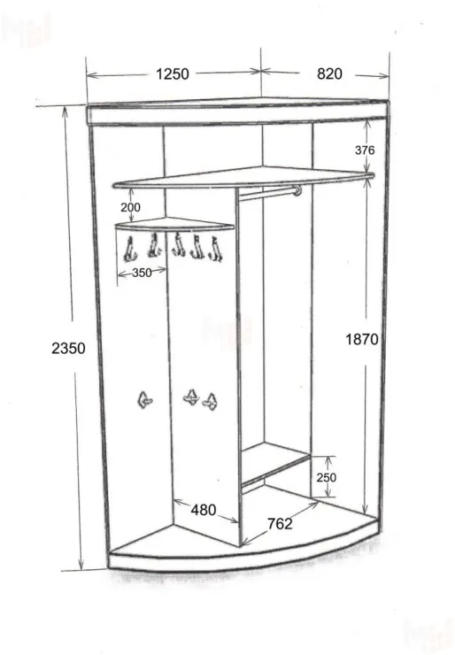 Асимметричный шкаф-купе Радион-2
