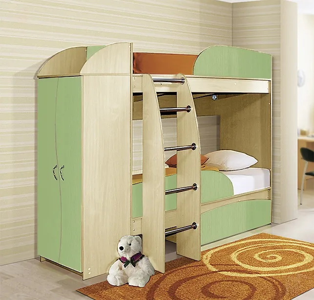 Двухъярусная кровать Омега 4А со шкафом