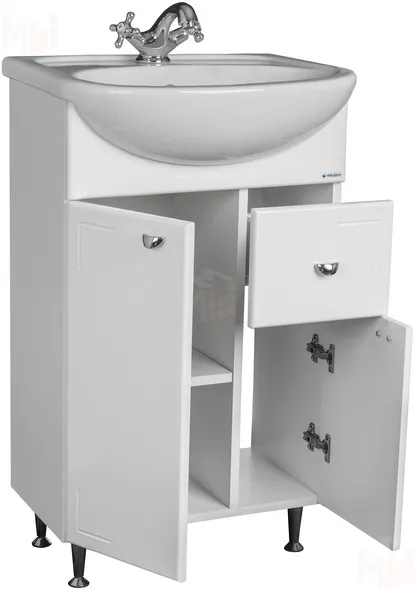 Тумба под умывальник Домино "Уют 55 Классик" с верхним ящиком В1 Айсберг