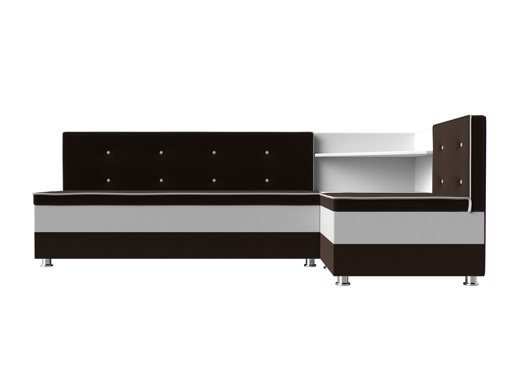 Кухонный угловой диван Милан правый угол (Коричневый)