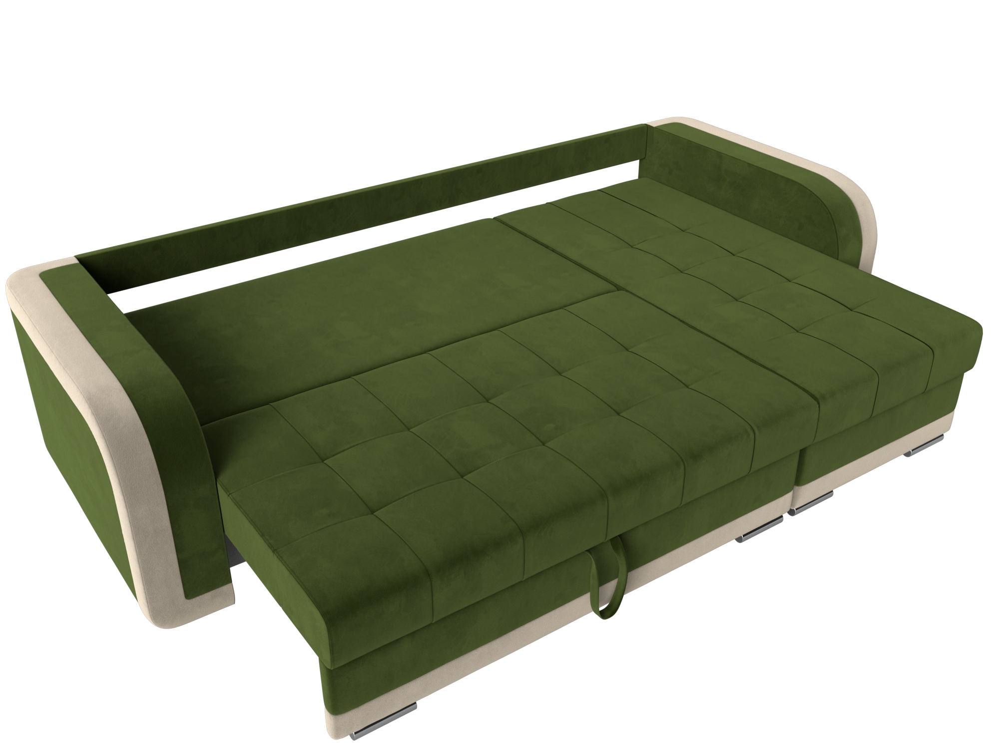 Угловой диван Марсель правый угол (Зеленый\Бежевый)
