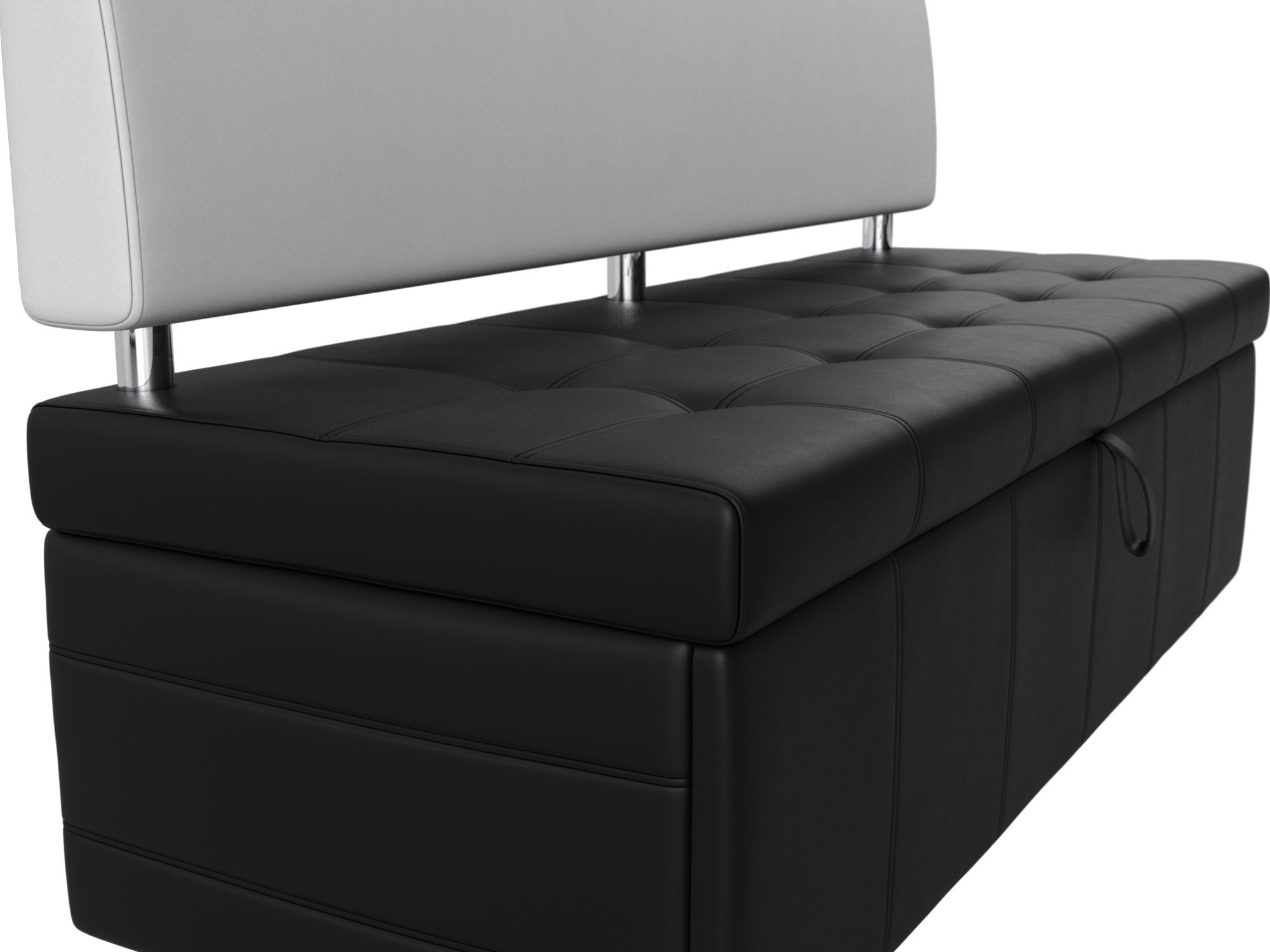 Кухонный прямой диван Стоун (Черный\Белый)