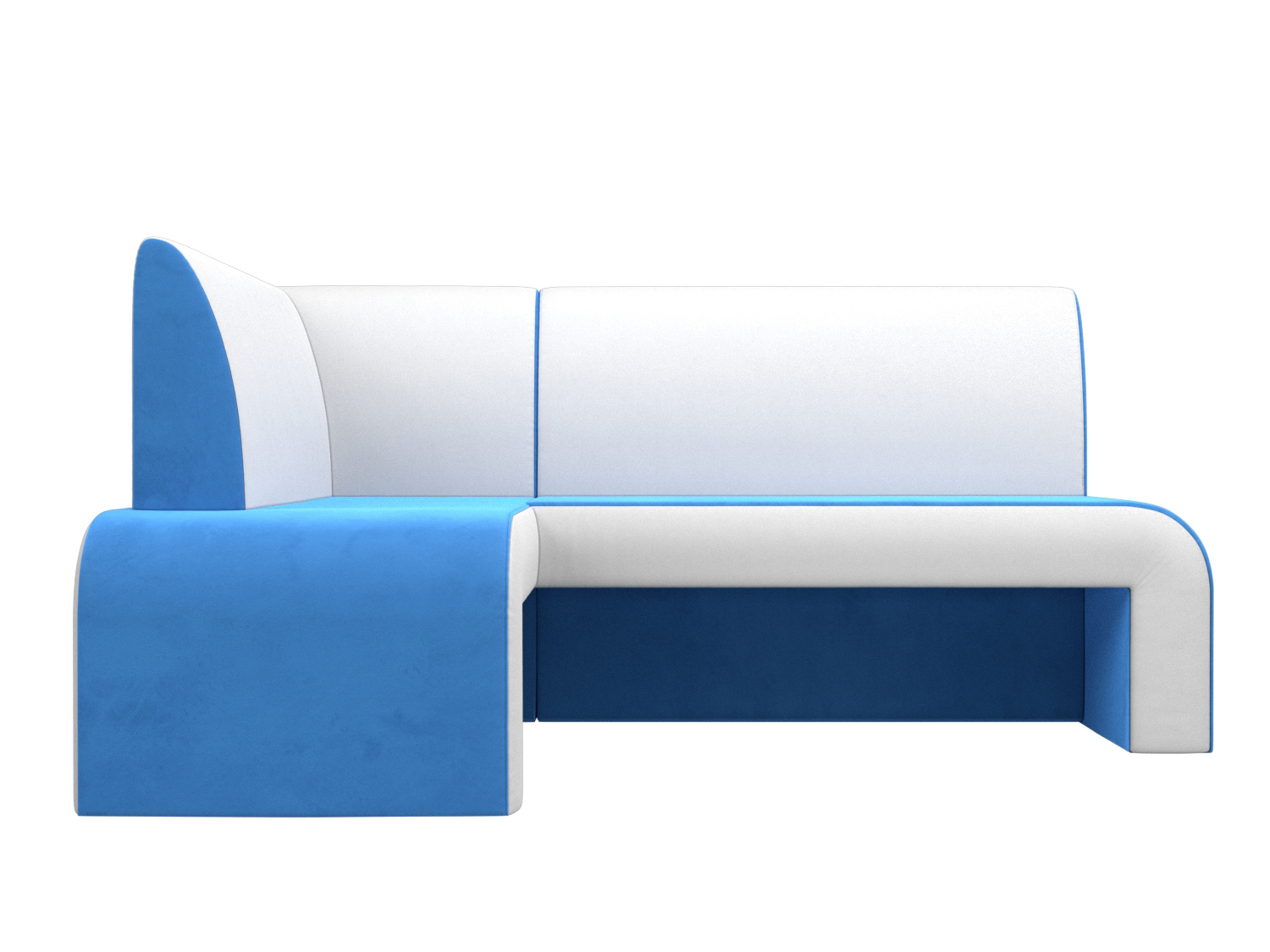 Кухонный угловой диван Кармен левый угол (Голубой\Белый)