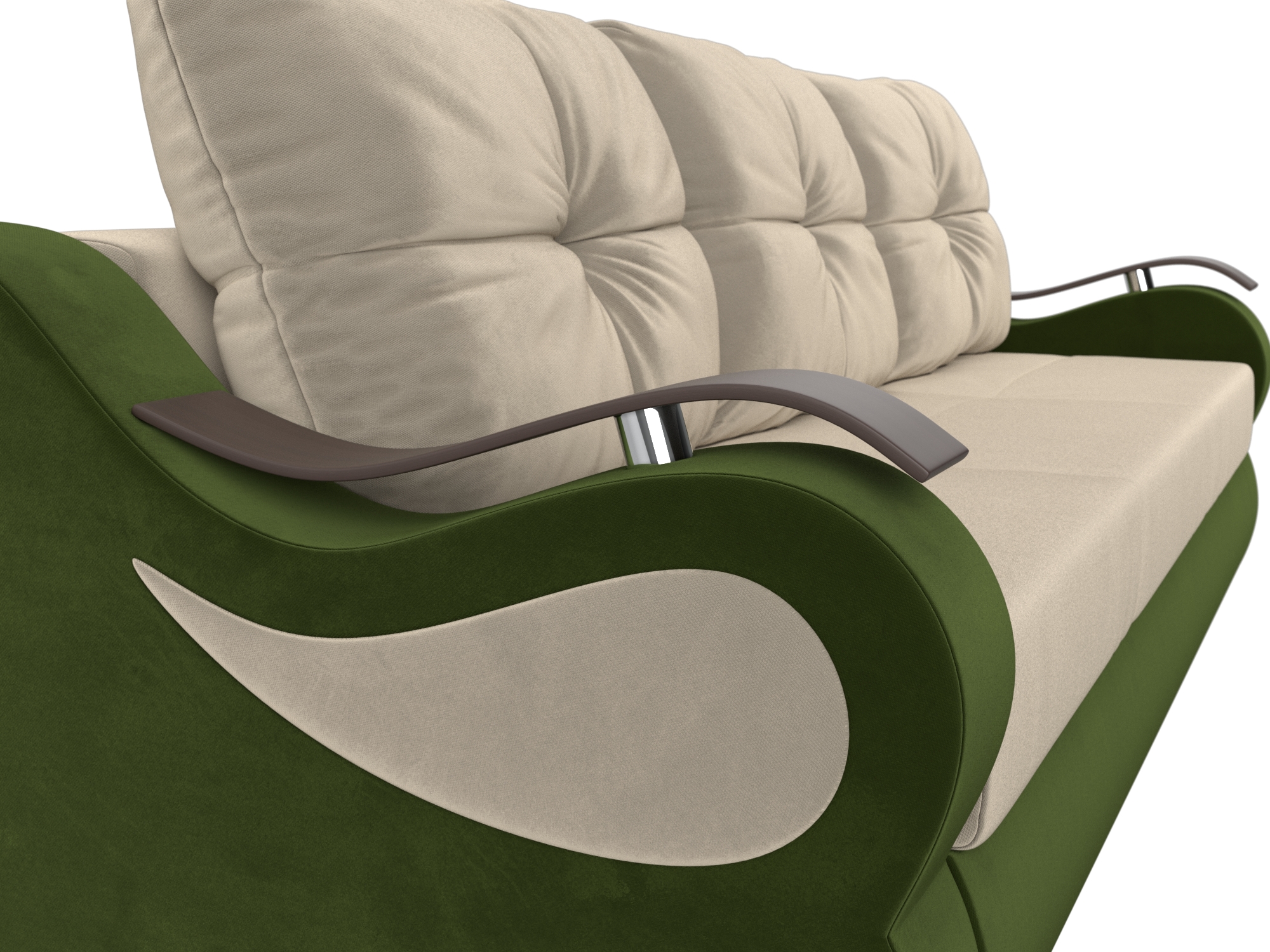 Прямой диван Меркурий еврокнижка (Бежевый\Зеленый)