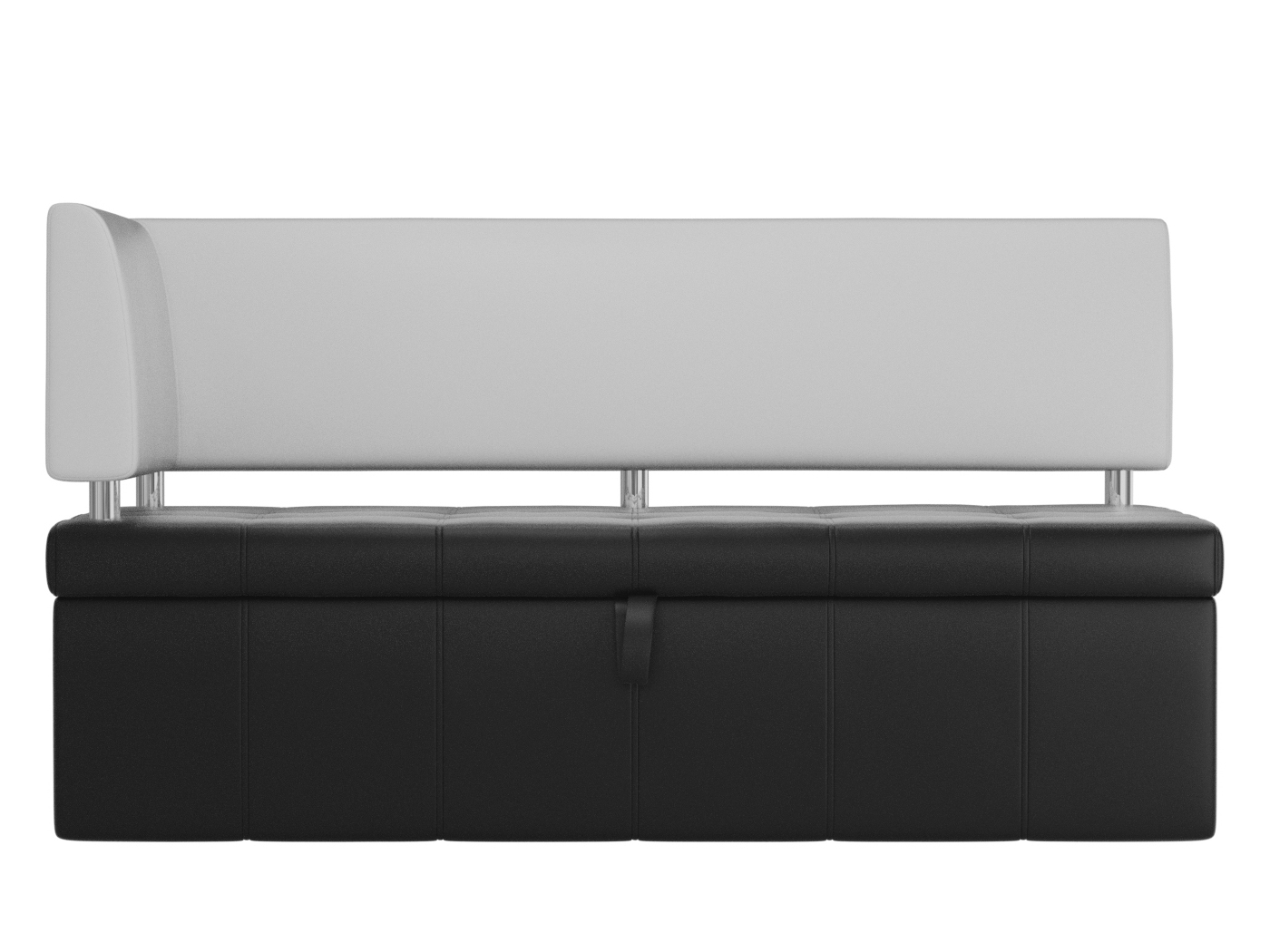 Кухонный прямой диван Стоун с углом левый (Черный\Белый)