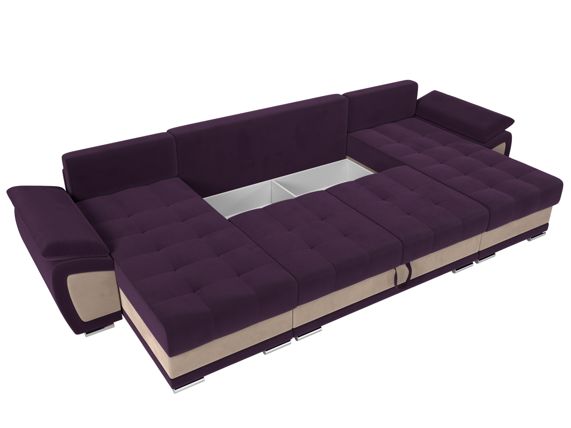 П-образный диван Нэстор (Фиолетовый\Бежевый)