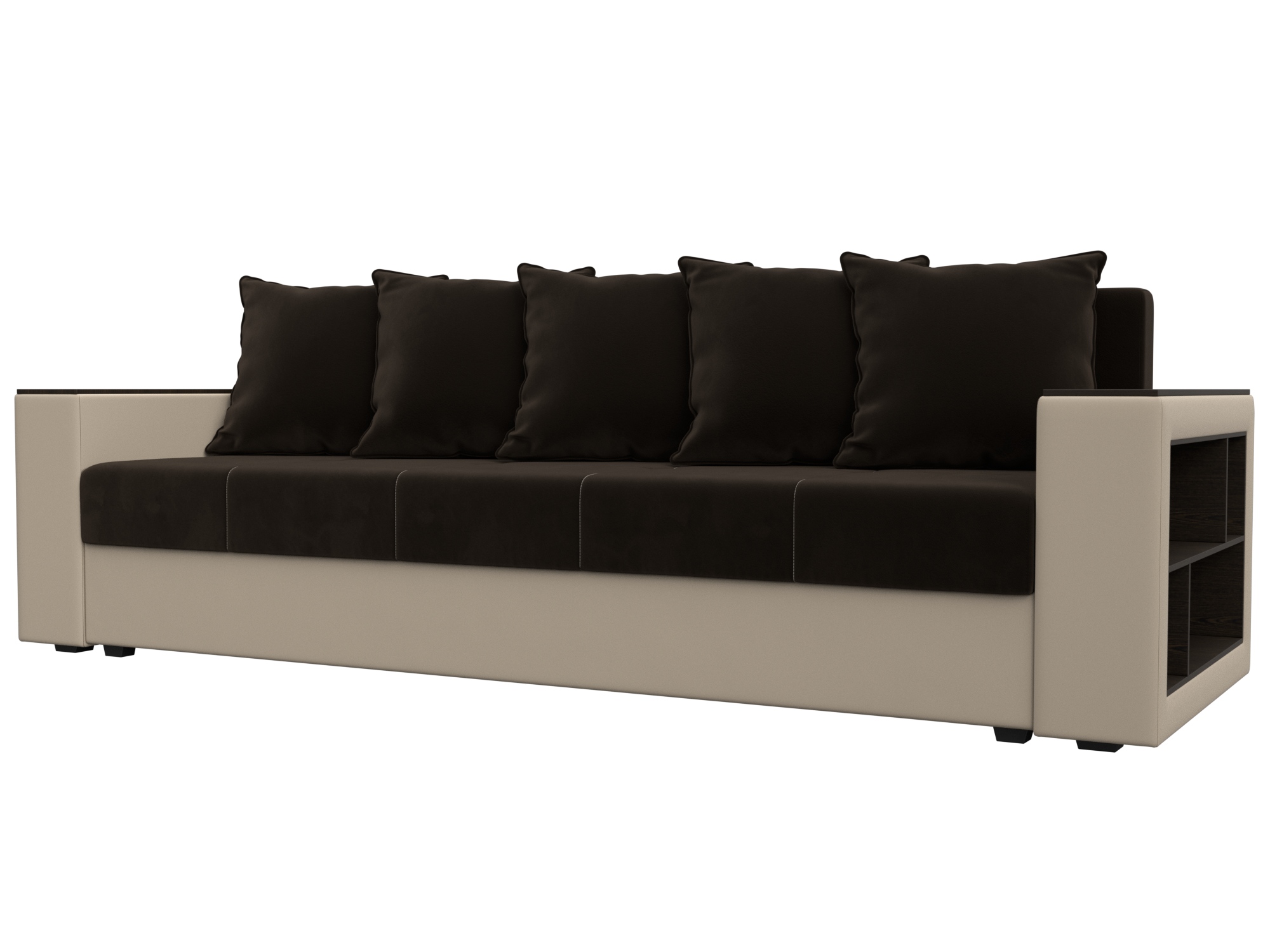 Диван прямой Дубай Лайт ( Коричневый;Бежевый )