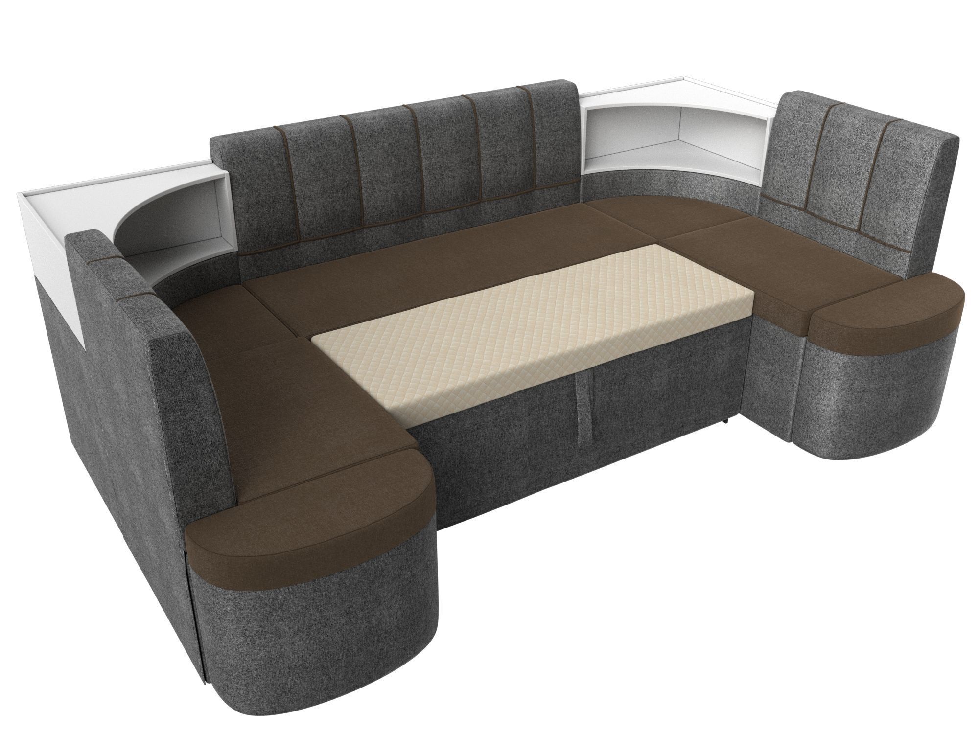 П-образный диван Тефида (Коричневый\Серый)