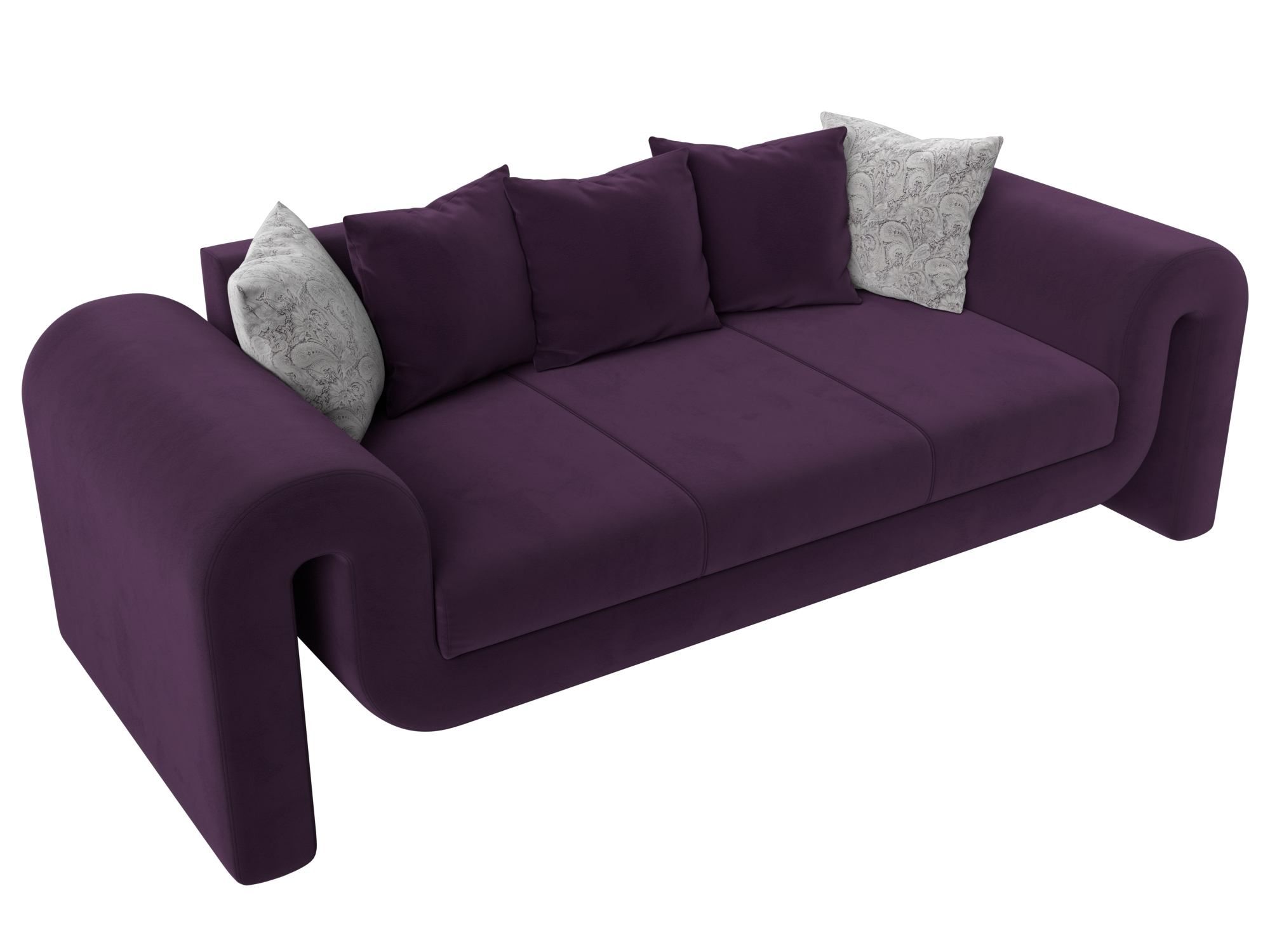 Прямой диван Волна (Фиолетовый)