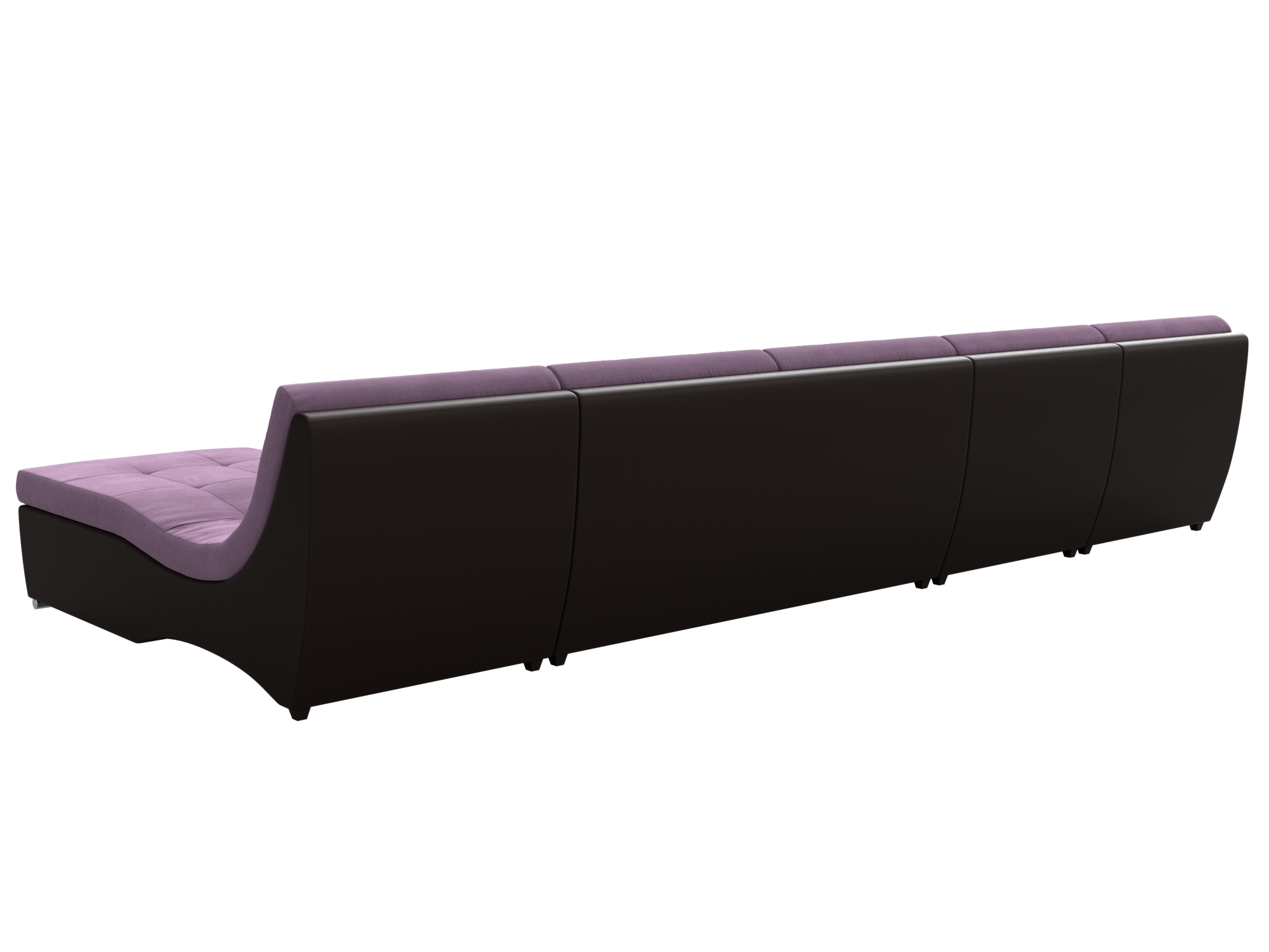 П-образный модульный диван Монреаль Long (Сиреневый\Коричневый)