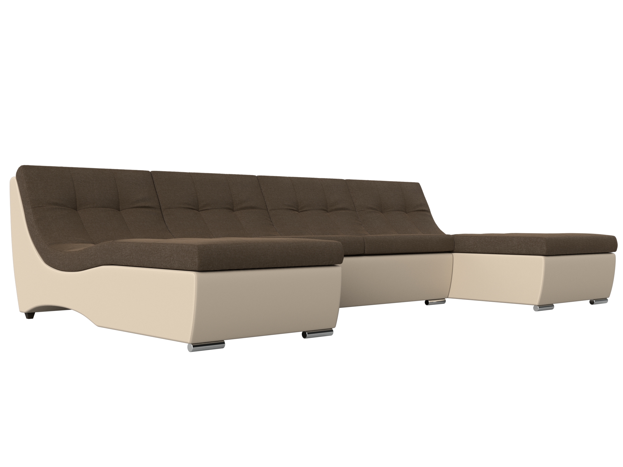 П-образный модульный диван Монреаль (Коричневый\Бежевый)