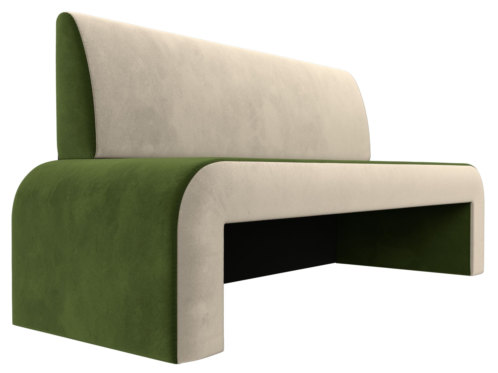 Кухонный прямой диван Кармен (Зеленый\Бежевый)