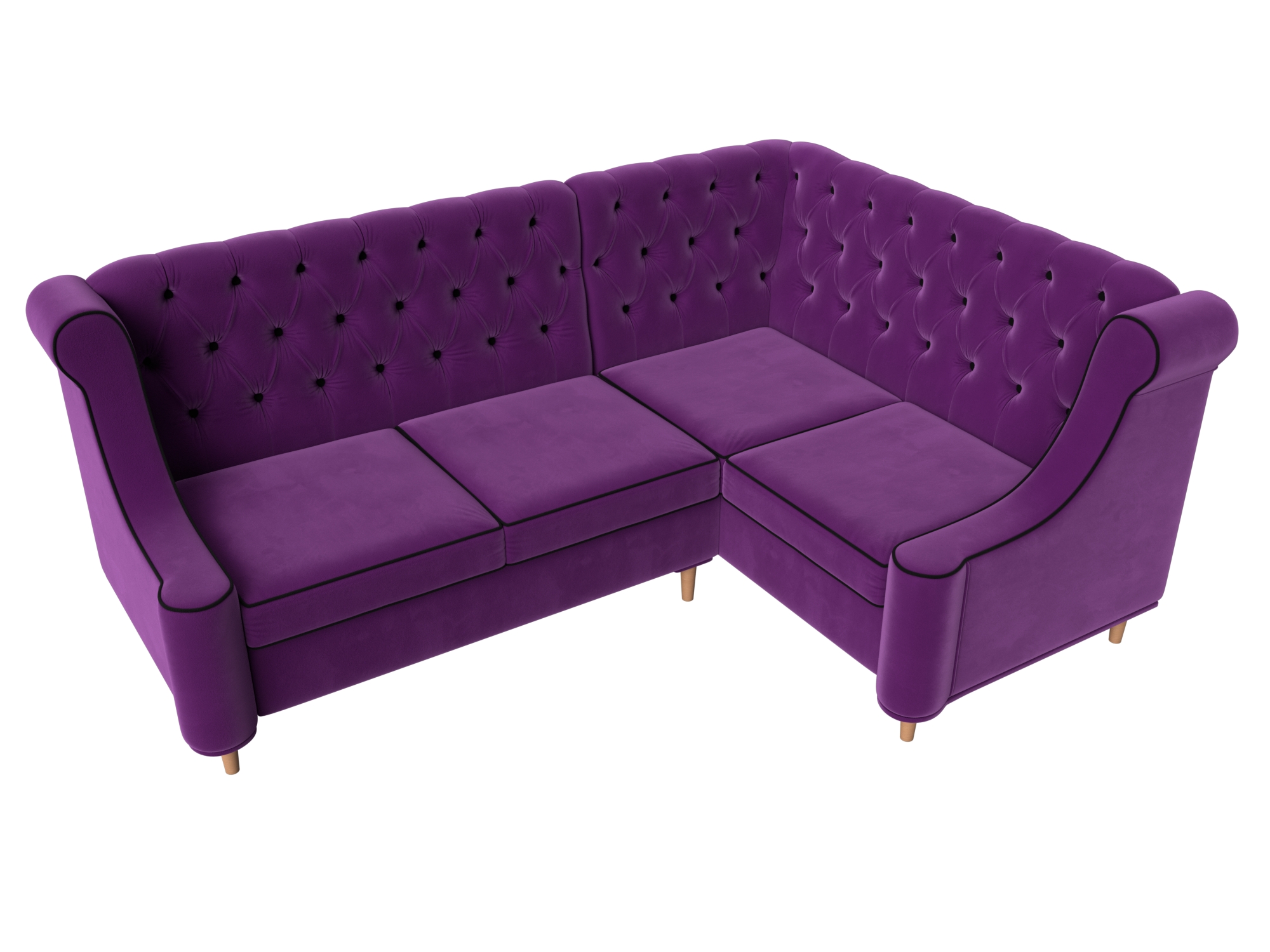 Угловой диван Бронкс правый угол (Фиолетовый)