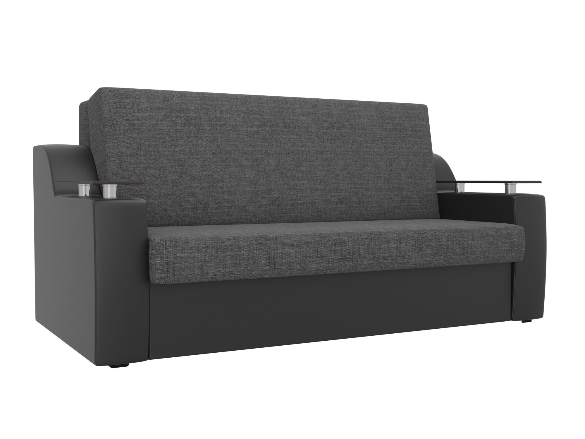 Прямой диван аккордеон Сенатор 100 (Серый\Черный)