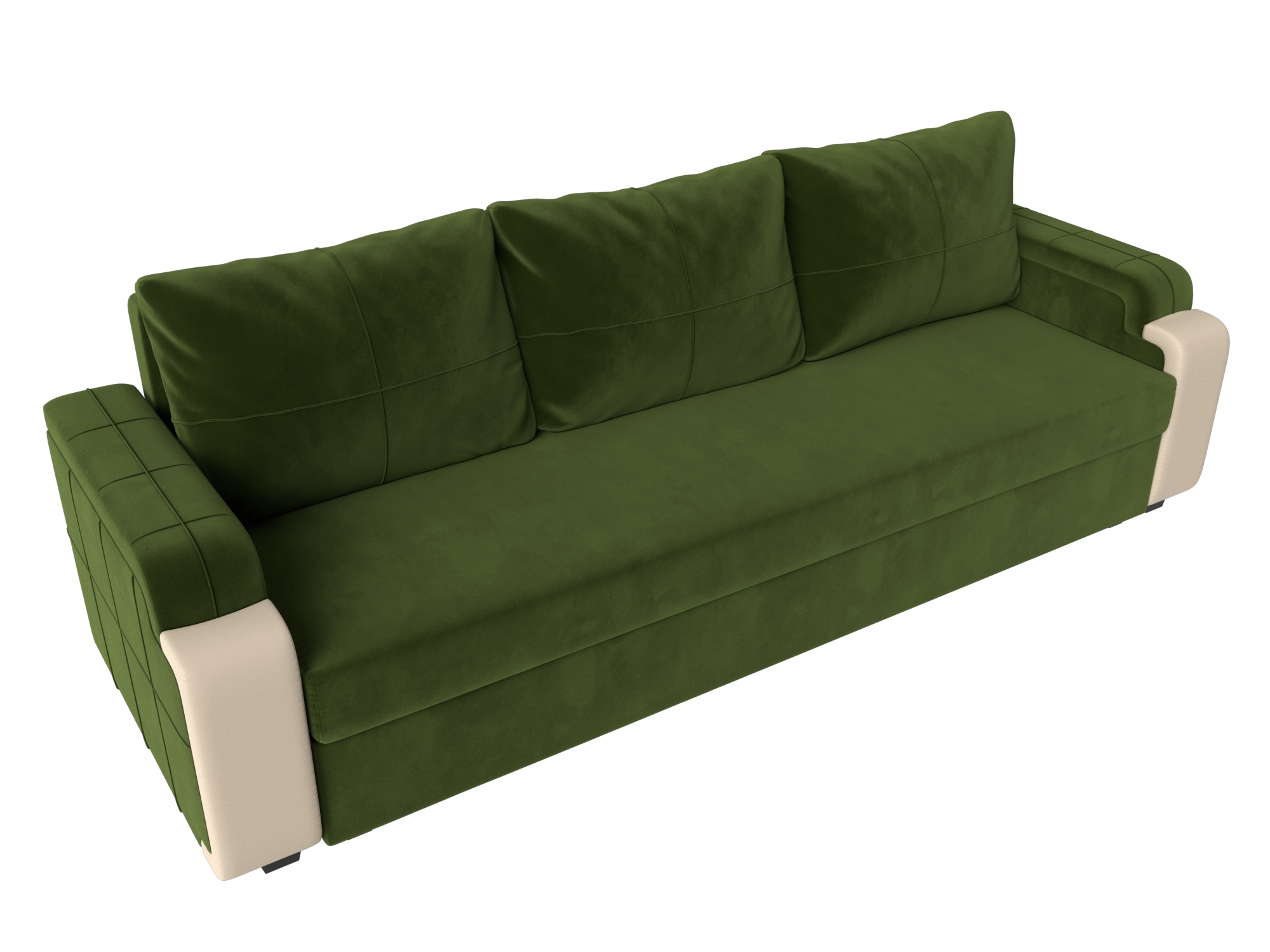 Прямой диван Николь Лайт (Зеленый\Бежевый)