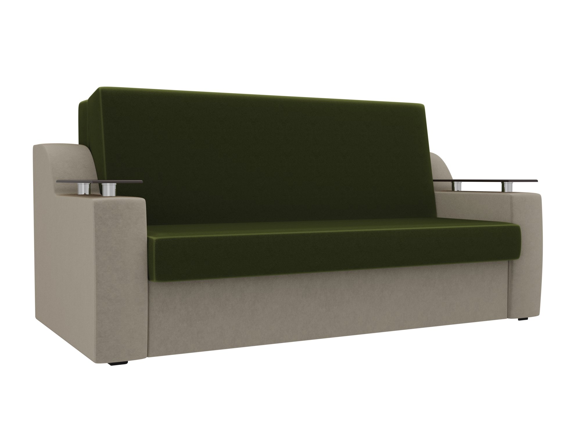 Прямой диван аккордеон Сенатор 120 (Зеленый\Бежевый)