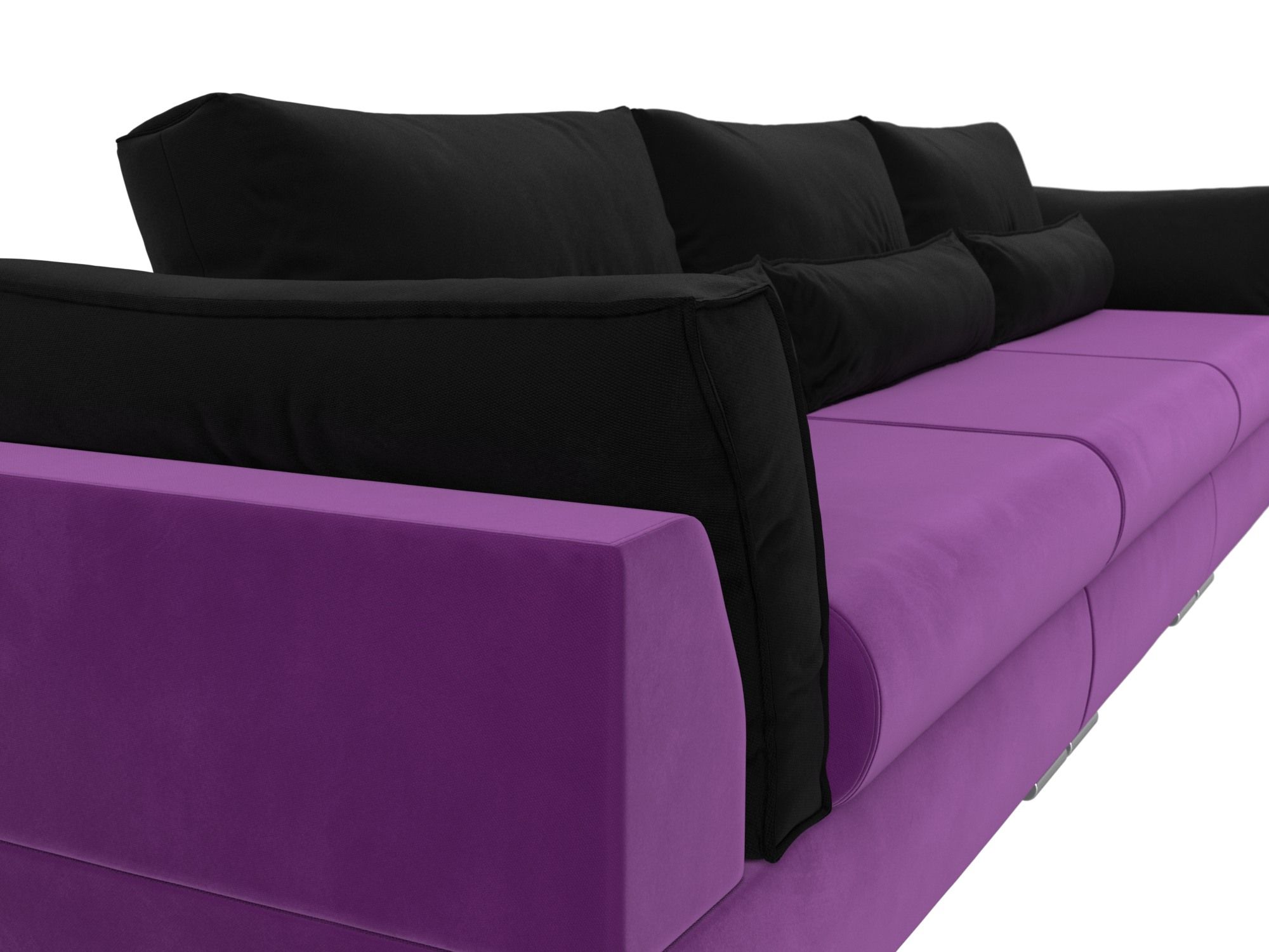 Прямой диван Пекин Long (Фиолетовый\Черный)