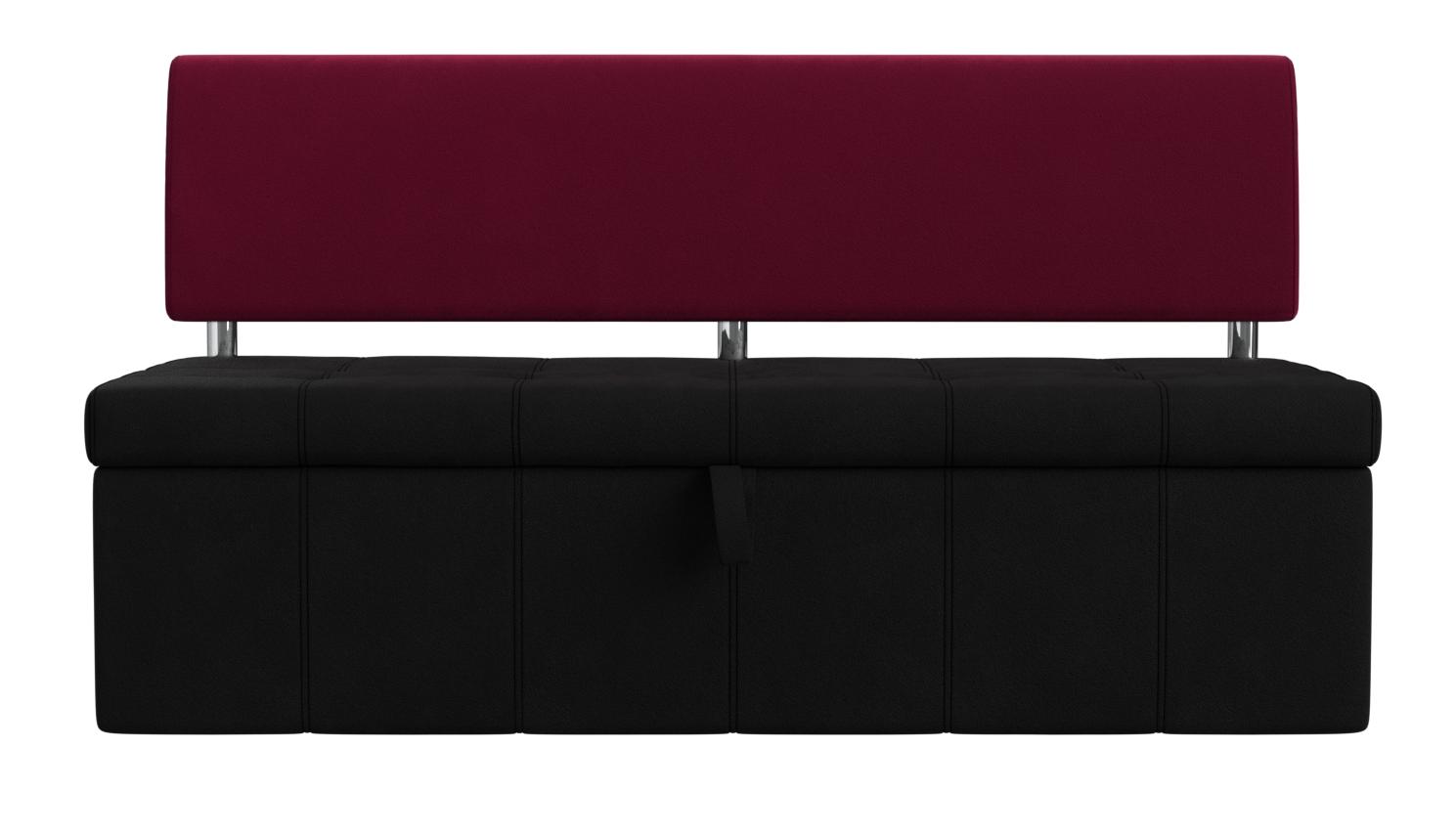 Кухонный прямой диван Стоун (Черный\Бордовый)