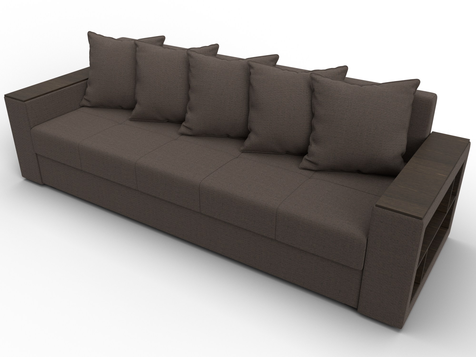 Диван прямой Дубай Лайт ( Амур 05 коричневый )