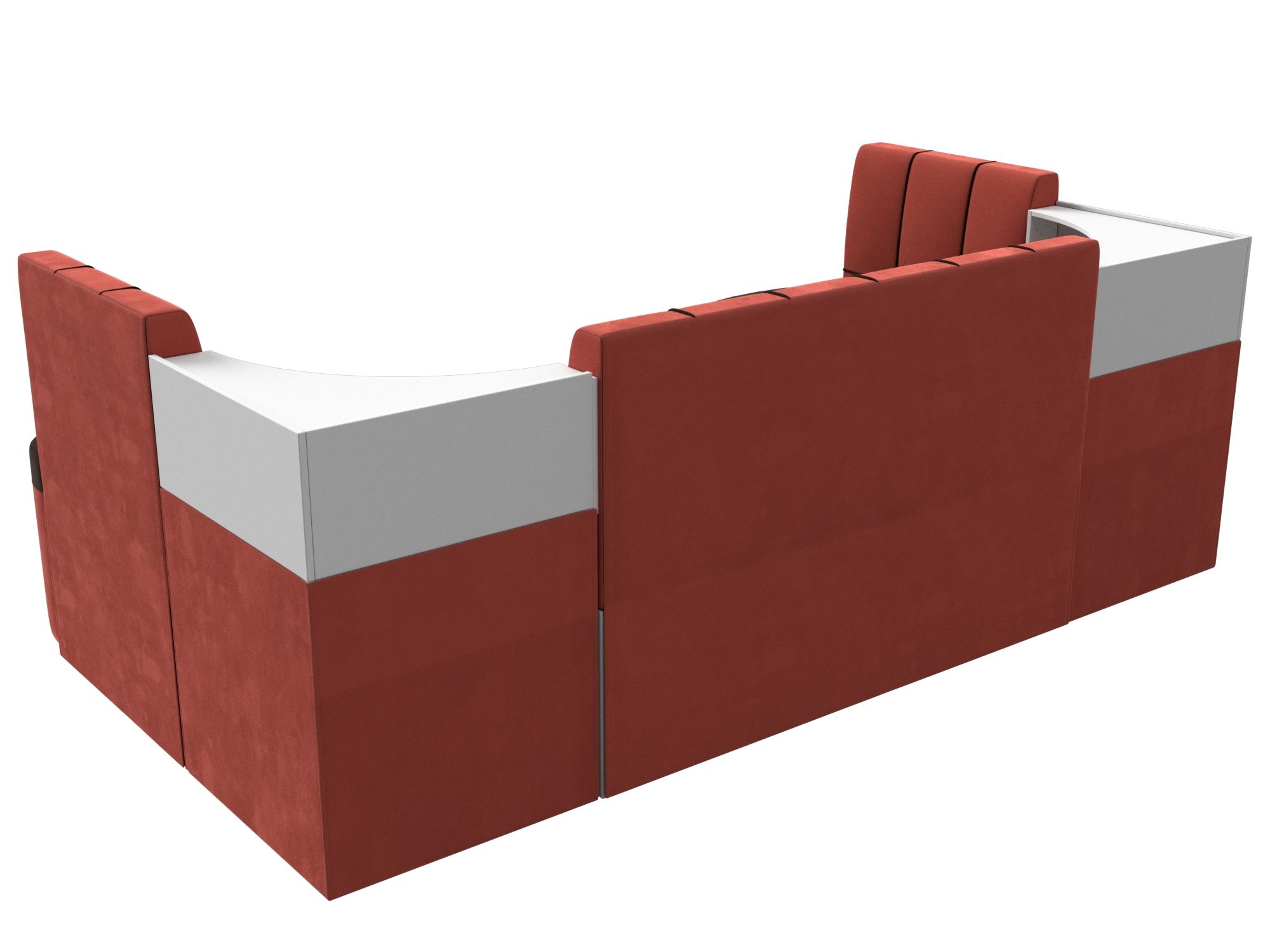 П-образный диван Тефида (Коричневый\Коралловый)