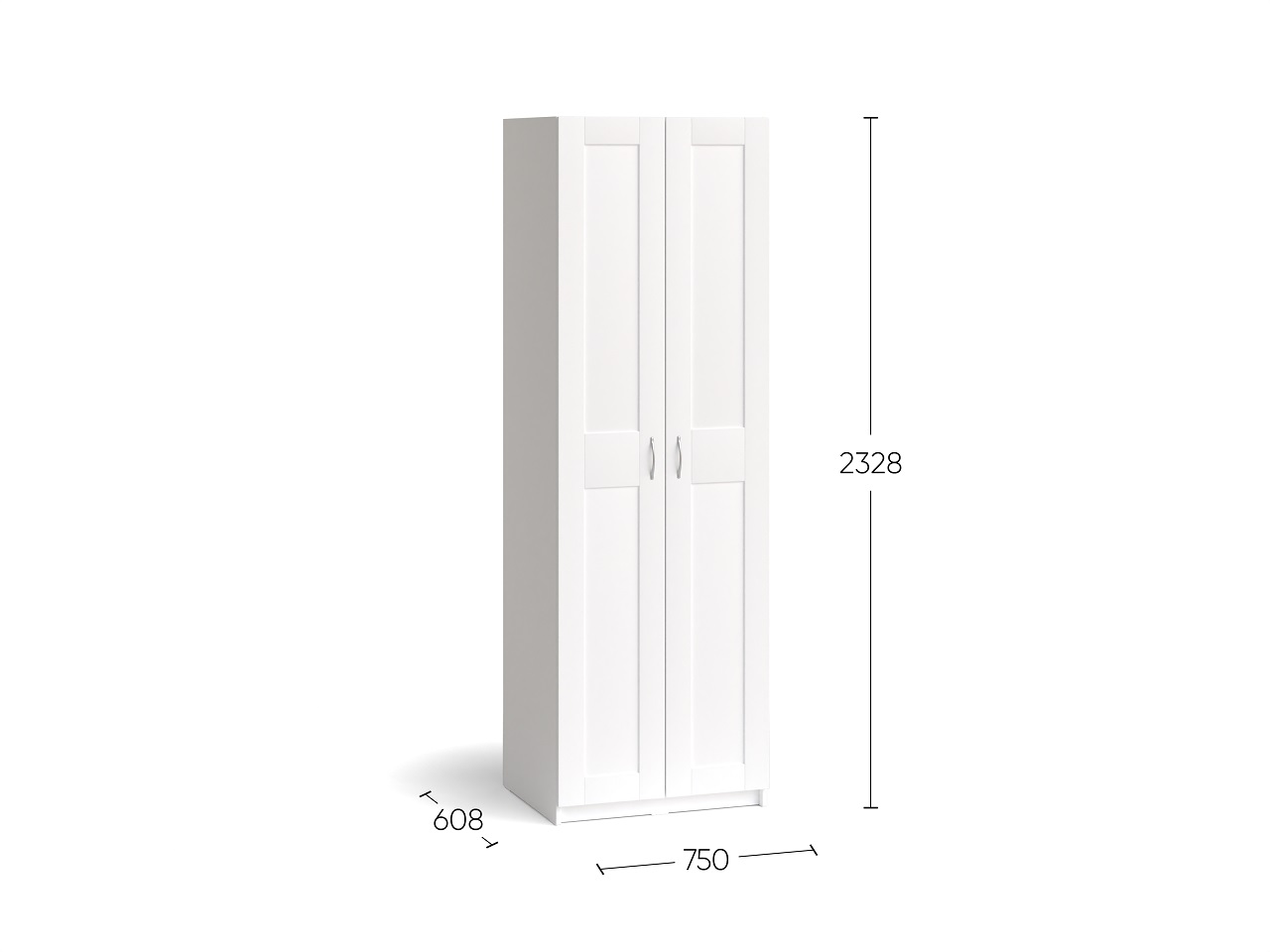 Шкаф Макс 2 двери 75х61х233 белый