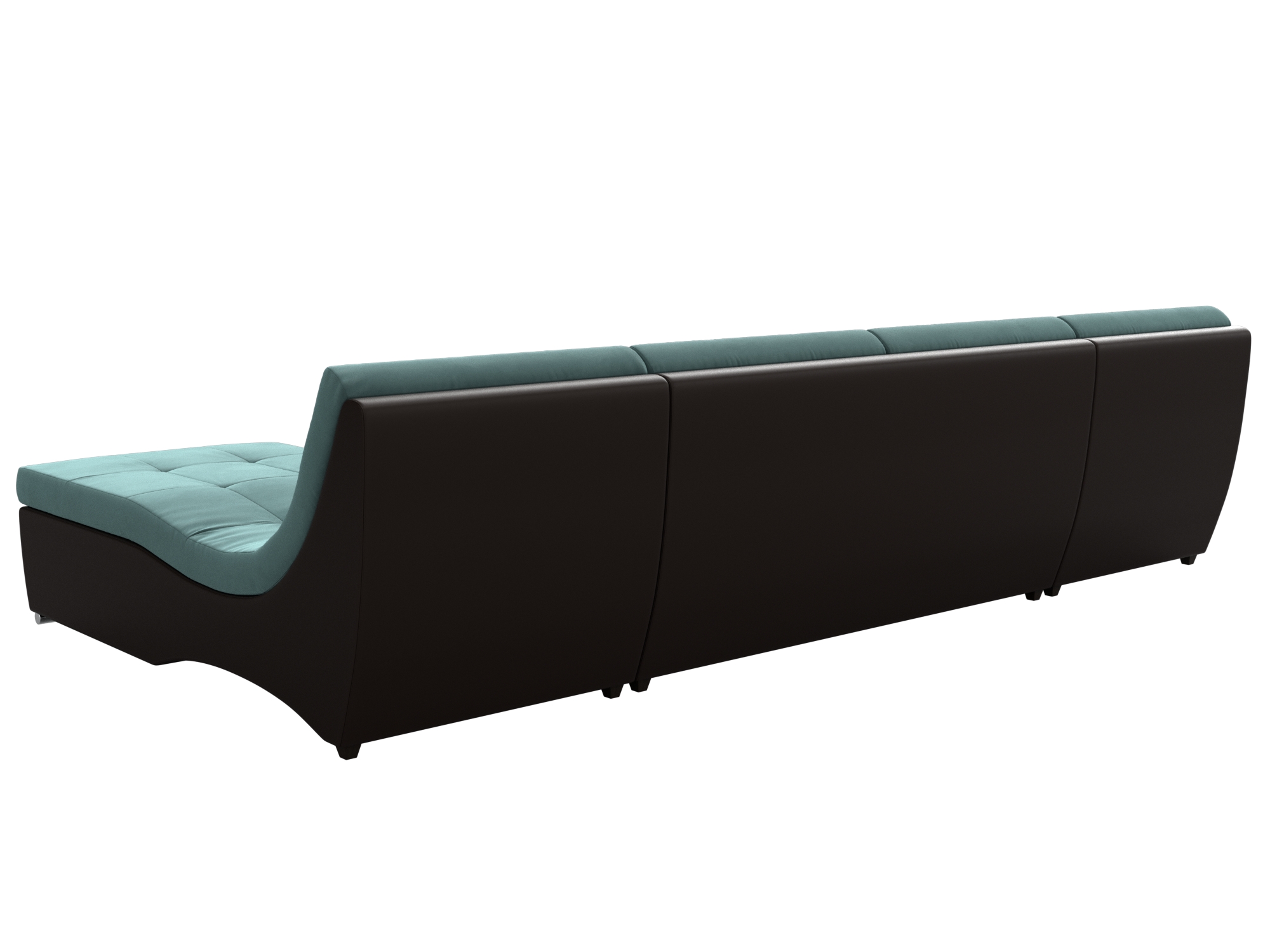 Угловой модульный диван Монреаль (Бирюзовый\Коричневый)