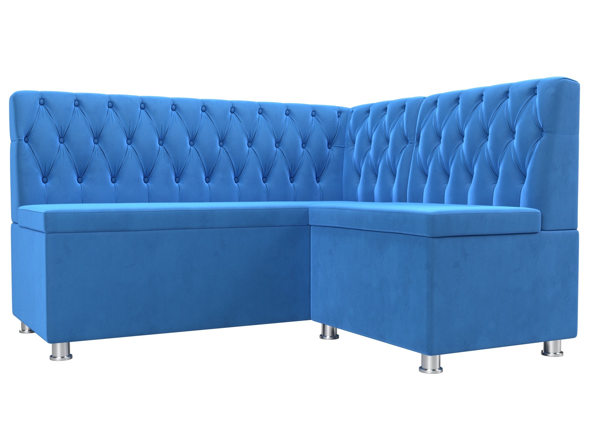 Кухонный угловой диван Мирта (Голубой)