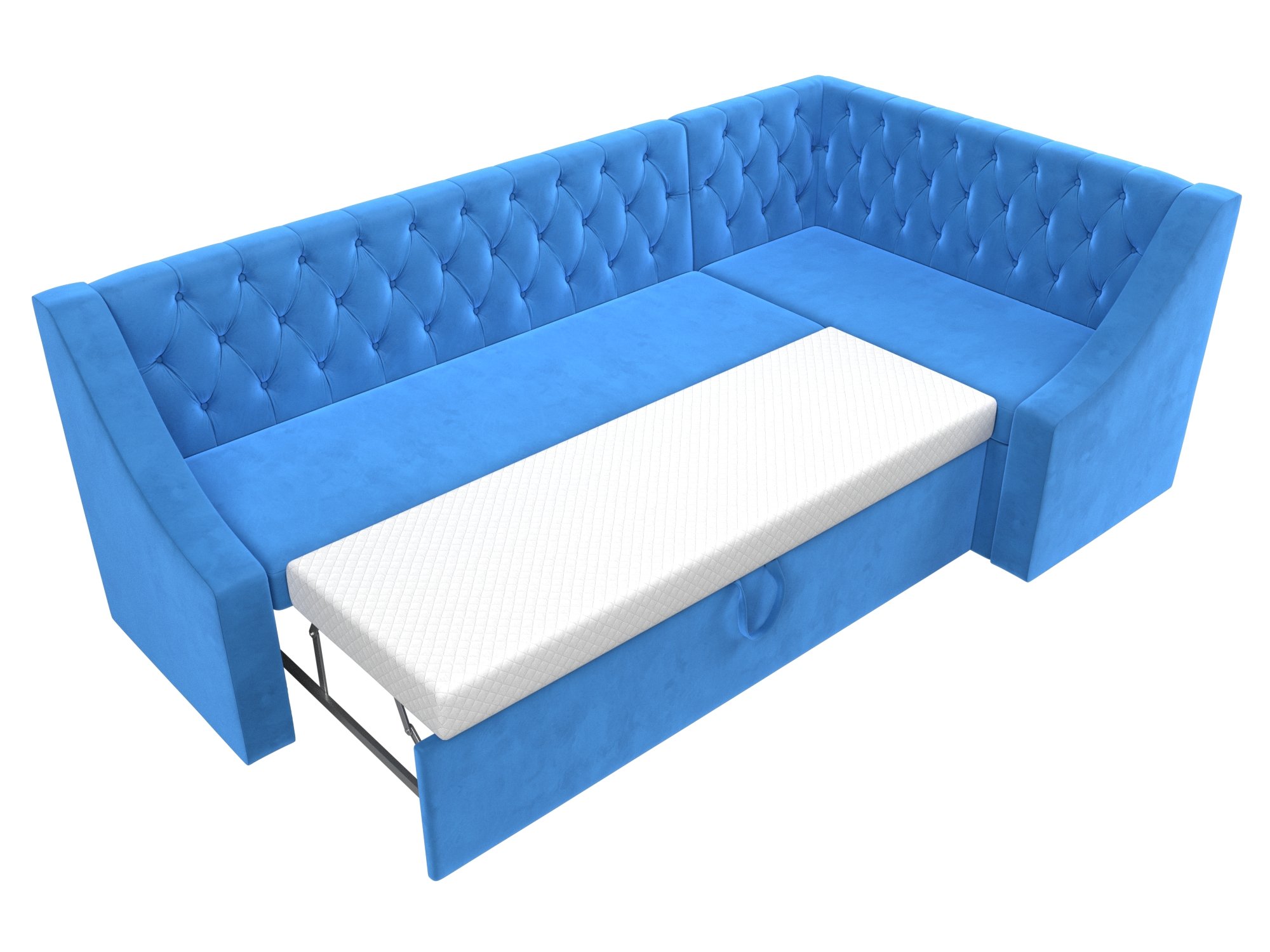 Кухонный угловой диван Мерлин правый угол (Голубой)